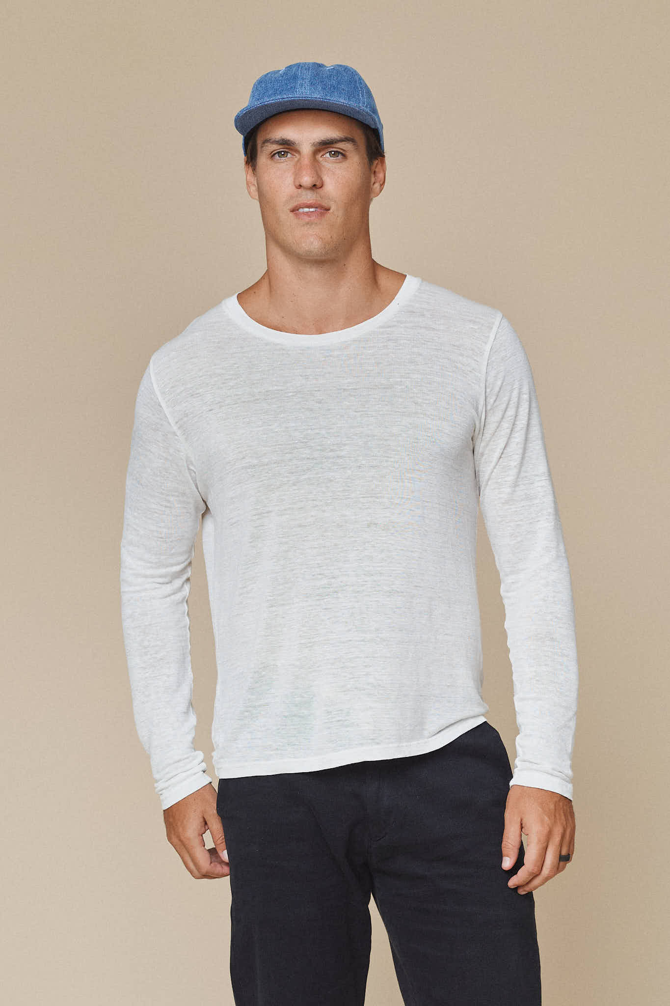 Bishop Long Sleeve Tee | Jungmaven Hemp Clothing & Accessories / model_desc: Travis is 6'1” wearing Medium