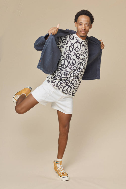 Peace Signs Jung Tee | Jungmaven Hemp Clothing & Accessories / model_desc: EJ is 6’0” wearing M