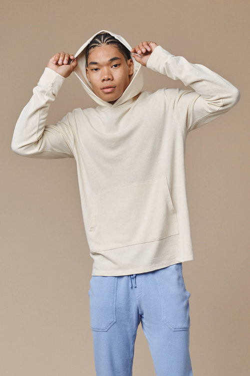 Santa Cruz Hooded Long Sleeve | Jungmaven Hemp Clothing & Accessories / model_desc: Chaz is 6’2” wearing Large